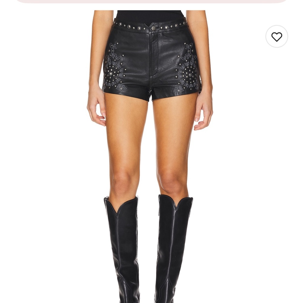 Understated leather black shorts